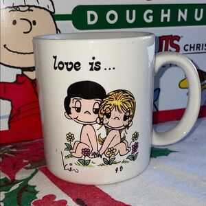 Love Is... trusting.  Vintage coffee tea mug White Ceramic Mug